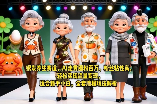 银发养生赛道，AI走秀圈粉百万，粉丝粘性高，轻松实现流量变现，适合新手小白，全套流程玩法解析-科技美南博客