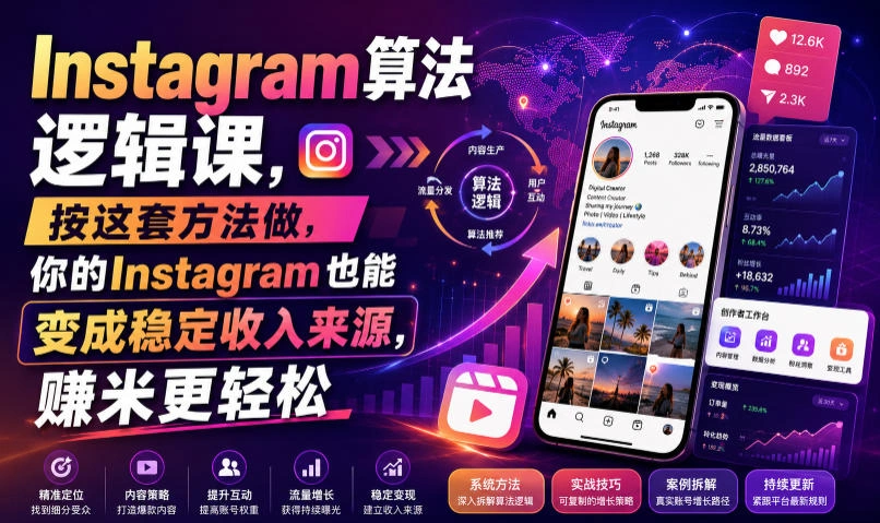 Instagram算法逻辑课，按这套方法做，你的Instagram也能变成稳定收入来源，賺米更轻松【原创双语字幕】-科技美南博客