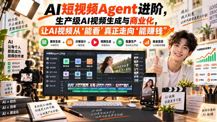 AI短视频Agent进阶,生产级AI视频生成与商业化,让AI视频从”能看”真正走向”能賺钱”-科技美南博客