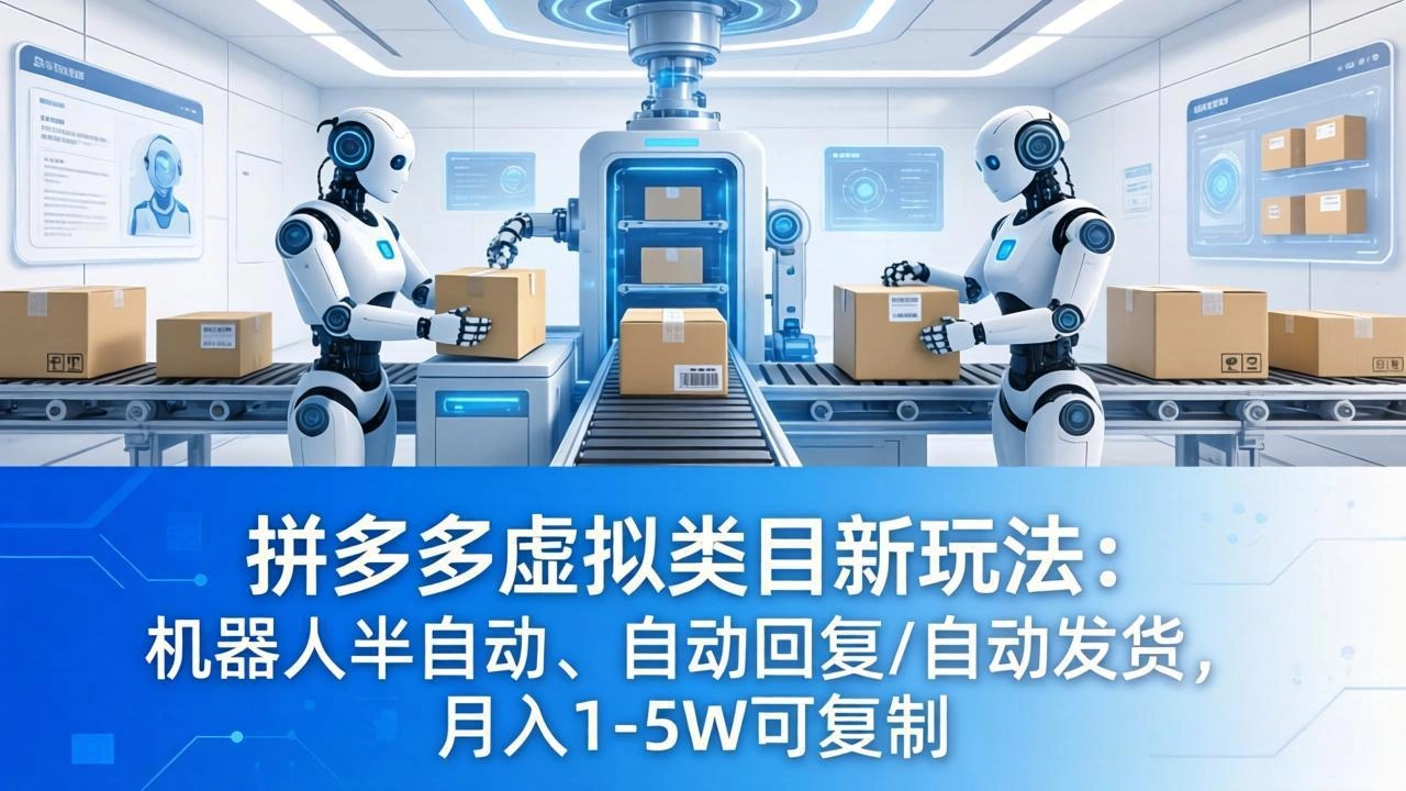 拼多多虚拟类目新玩法：机器人半自动、自动回复 /自动发货，月入 1-5W 可复制-科技美南博客