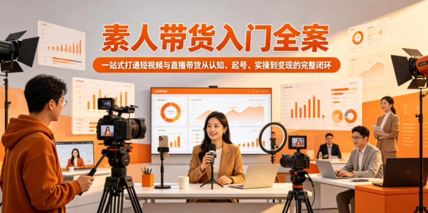 素人带货入门全案,一站式打通短视频与直播带货从认知、起号、实操到变现的完整闭环-科技美南博客