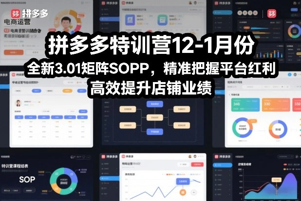 拼多多特训营12-1月份，全新3.01矩阵Sop，精准把握平台红利，高效提升店铺业绩-科技美南博客