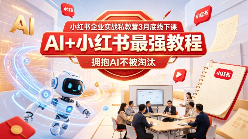 小红书企业实战私教营3月底线下课，AI+小红书最强教程，拥抱AI不被淘汰-科技美南博客