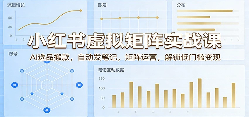 小红书虚拟矩阵实战课：AI选品搬款，自动发笔记，矩阵运营，解锁低门槛变现-科技美南博客