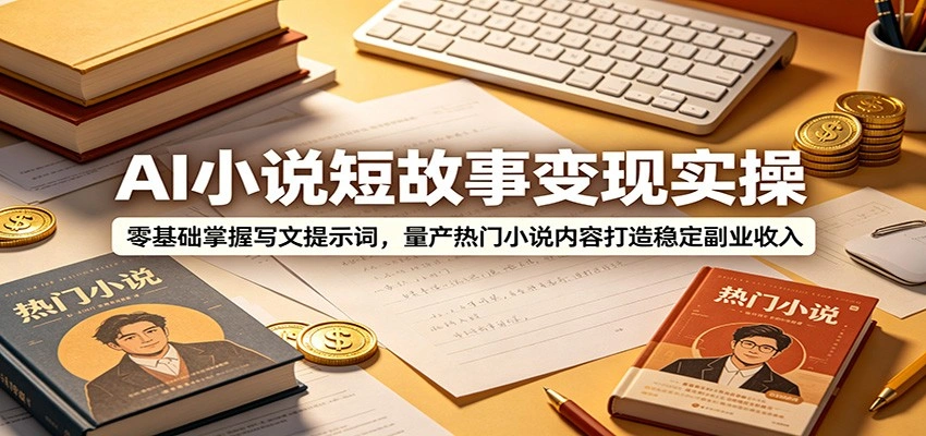 AI小说短故事变现实操：零基础掌握写文提示词，量产热门小说内容打造稳定副业收入-科技美南博客