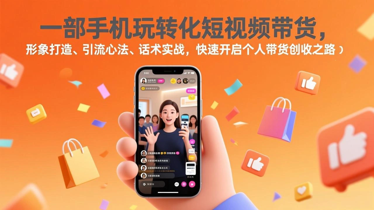 一部手机玩转化短视频带货，形象打造、引流心法、话术实战，快速开启个人带货创收之路-科技美南博客