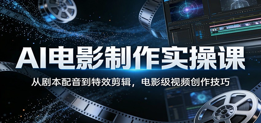 AI电影制作实操课：从剧本配音到特效剪辑，电影级视频创作技巧-科技美南博客