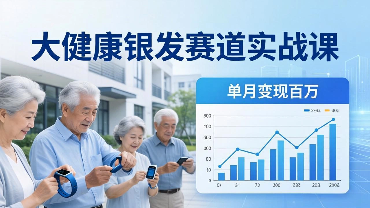 大健康银发赛道实战课：拆解视频号线索型 IP 单月变现百万逻辑，教你精准获客高效变现-科技美南博客