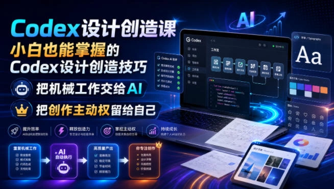 Codex设计创造课，小白也能掌握的Codex设计创造技巧，把机械工作交给AI，把创作主动权留给自己-科技美南博客
