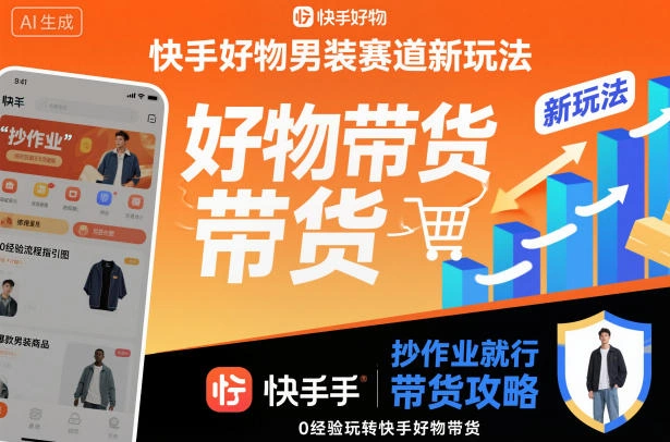快手好物男装赛道新玩法,抄作业就行,0经验玩转快手好物带货-科技美南博客