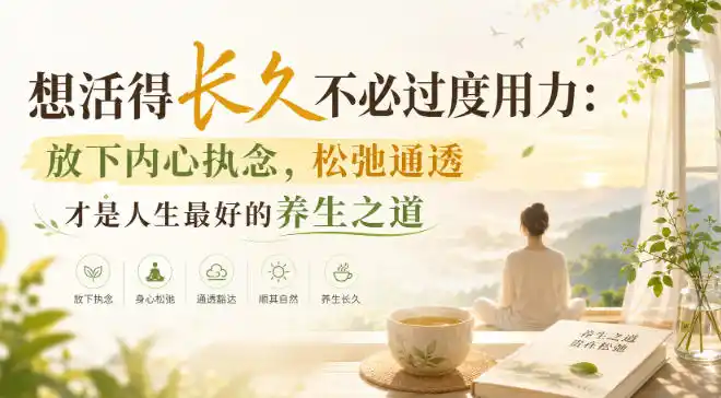 付费文章：想活得长久不必过度用力：放下内心执念，松弛通透才是人生最好的养生之道-科技美南博客