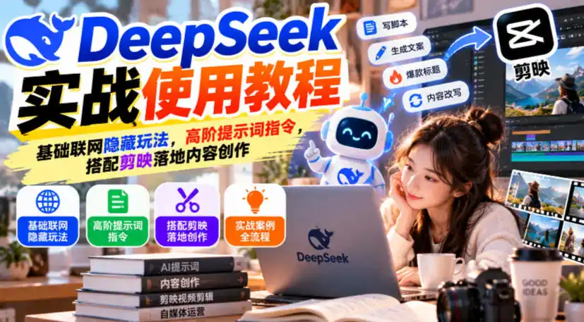 DeepSeek实战使用教程｜基础联网隐藏玩法，高阶提示词指令，搭配剪映落地内容创作-科技美南博客