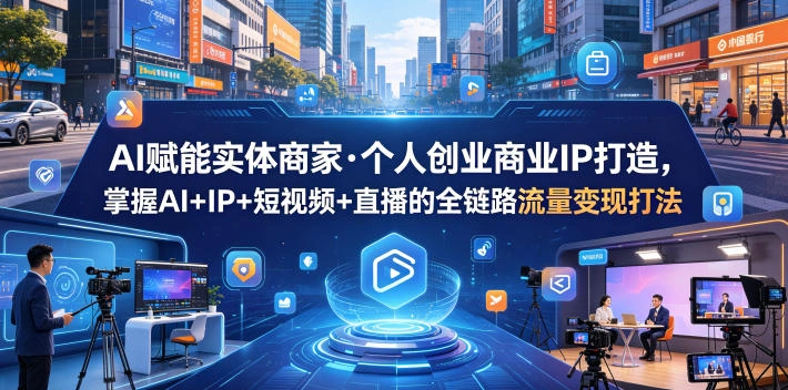 AI赋能实体商家·个人创业商业IP打造，掌握AI+IP+短视频+直播的全链路流量变现打法-科技美南博客