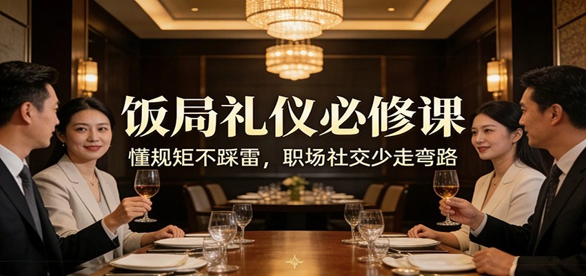 公众号收费文章：《饭局礼仪必修课：懂规矩不踩雷，职场社交少走弯路》-科技美南博客