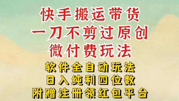 快手搬运带货，一刀不剪过原创，微付费玩法，软件全自动玩法，日入纯利四位数【揭秘】-科技美南博客