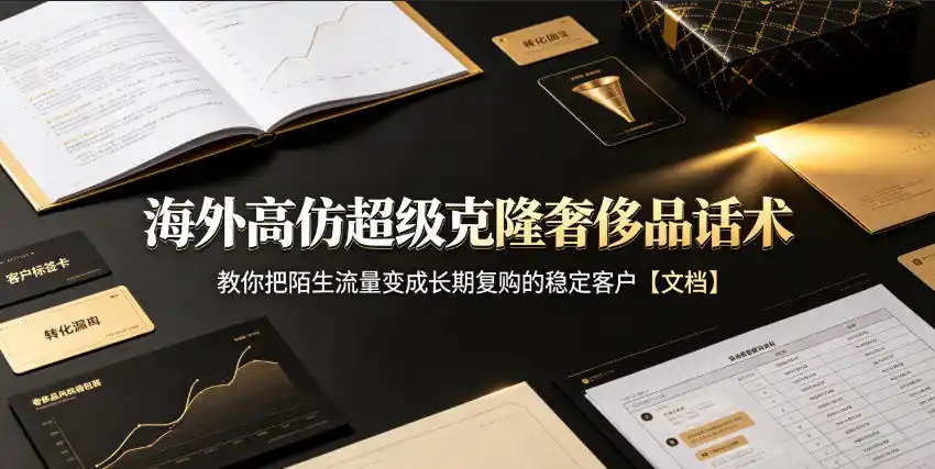 海外高仿超级克隆奢侈品话术,教你把陌生流量变成长期复购的稳定客户【文档】-科技美南博客