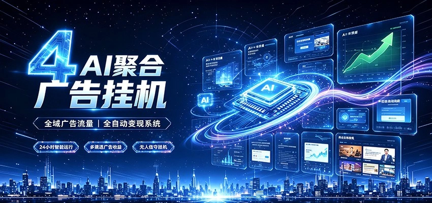 全域广告流量聚合，AI无人挂机稳赚佣金，打造长期稳定被动收入副业-科技美南博客