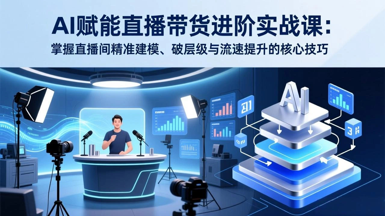 AI赋能直播带货进阶实战课：掌握直播间精准建模、破层级与流速提升的核心技巧-科技美南博客