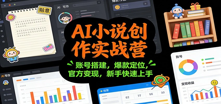 AI小说创作实战营:账号搭建,爆款定位,官方变现,新手快速上手-科技美南博客