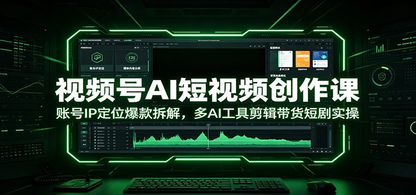 视频号AI短视频创作课：账号IP定位爆款拆解，多AI工具剪辑带货短剧实操-科技美南博客