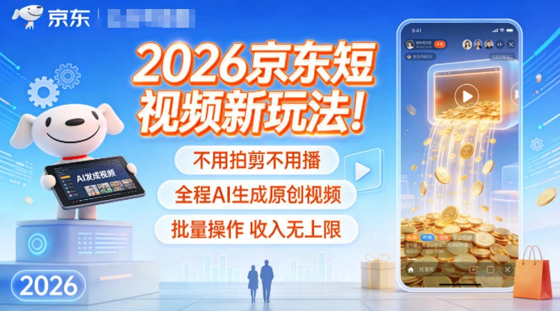 2026京东短视频新玩法！不用拍剪不用播，全程AI生成原创视频，批量操作收入无上限-科技美南博客