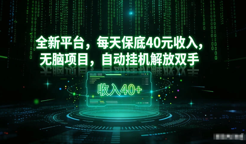 最新看广平台，每天保底30-4米，无脑项目，自动挂G解放双手【揭秘】-科技美南博客