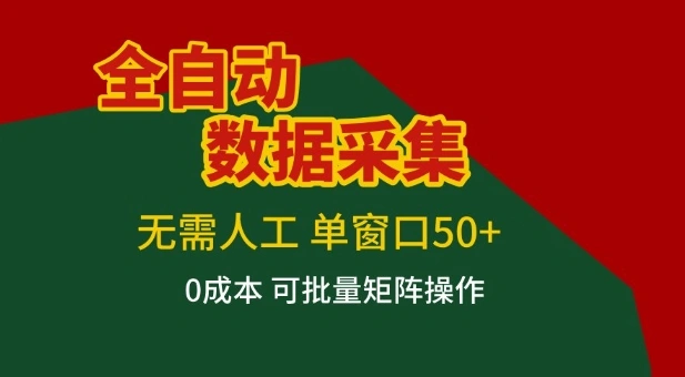 全自动数据采集项目，无需人工，单窗口可达50+收益，操作简单无难度，一个人也能轻松实现矩阵【揭秘】-科技美南博客