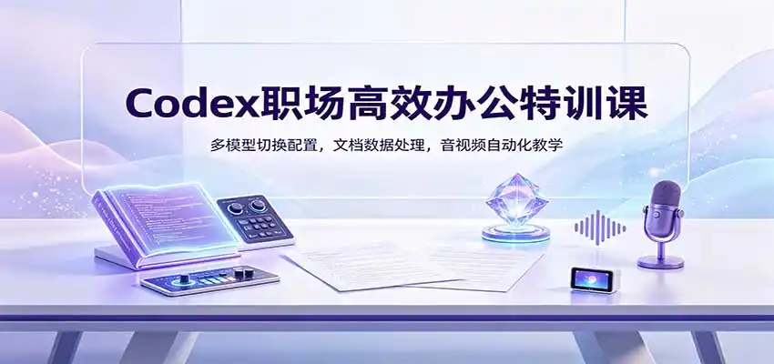 Codex职场高效办公特训课：多模型切换配置，文档数据处理，音视频自动化教学-科技美南博客