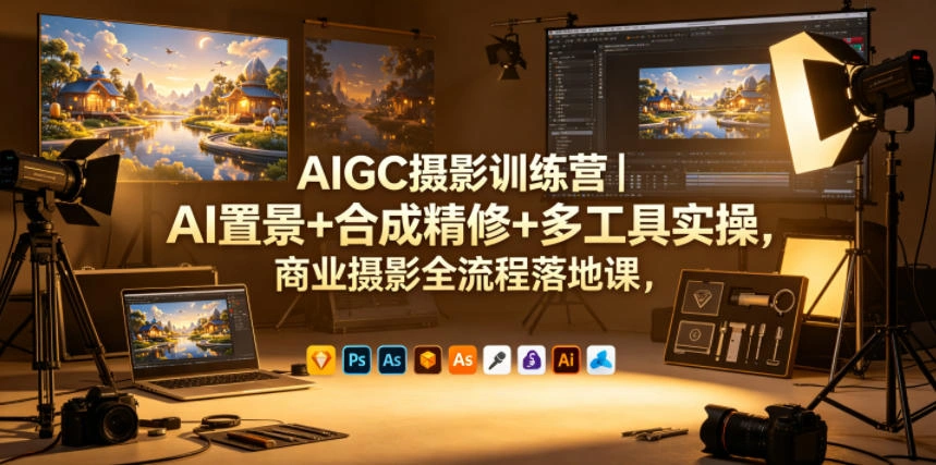 AIGC摄影训练营｜AI置景+合成精修+多工具实操，商业摄影全流程落地课-科技美南博客