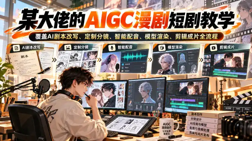 某大佬的AIGC漫剧短剧教学，覆盖AI剧本改写、定制分镜、智能配音、模型渲染、剪辑成片全流程-科技美南博客