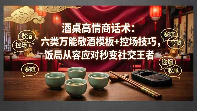 付费文章：酒桌高情商话术：六类万能敬酒模板+控场技巧，饭局从容应对秒变社交王者-科技美南博客