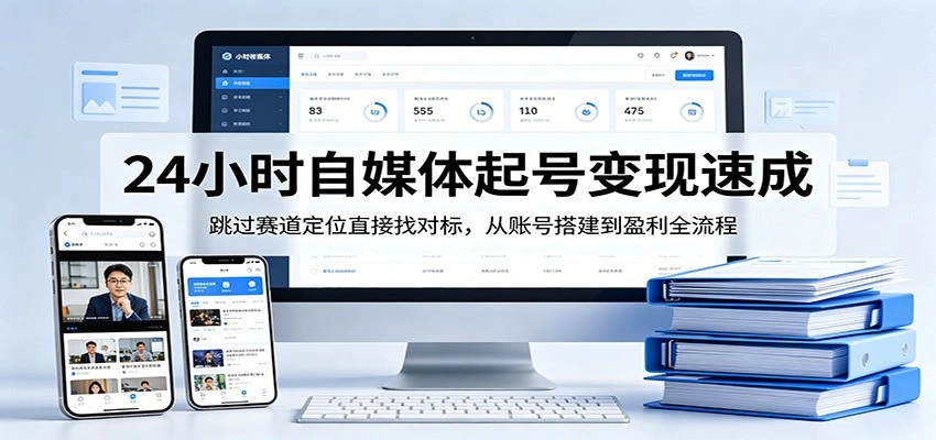 24小时自媒体起号变现速成，跳过赛道定位直接找对标，从账号搭建到盈利全流程-科技美南博客