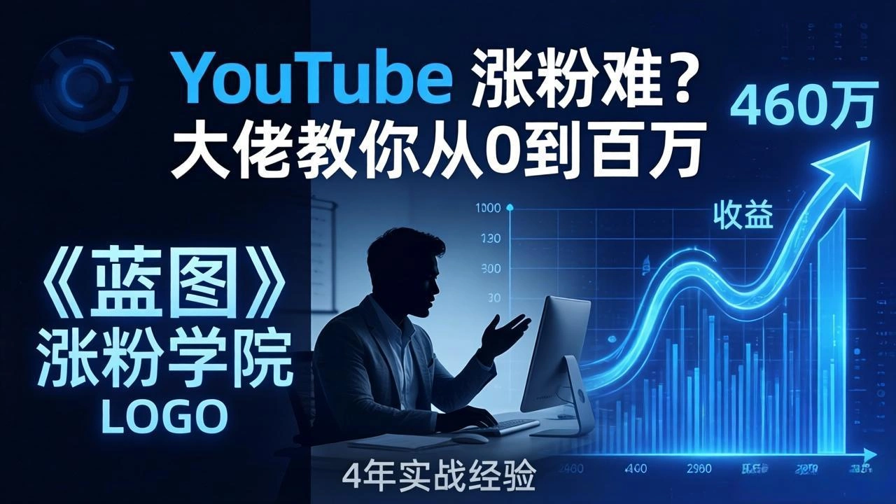 YouTube 涨粉难？《蓝图涨粉学院》：4 年赚 460 万的大佬教策略，从0到百万有路径！-科技美南博客