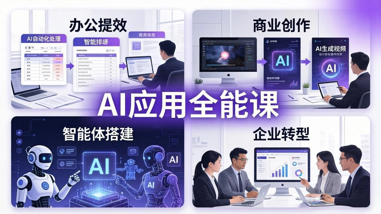 AIGC 应用师全能课-更新：办公提效、商业创作、智能体搭建、企业转型，一站式学会AI应用-科技美南博客