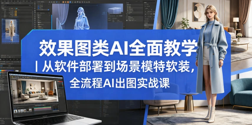 效果图类AI全面教学｜从软件部署到场景模特软装，全流程AI出图实战课-科技美南博客