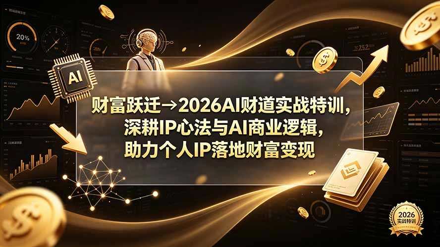 财富跃迁→2026AI财道实战特训，深耕IP心法与AI商业逻辑，助力个人IP落地财富变现-科技美南博客