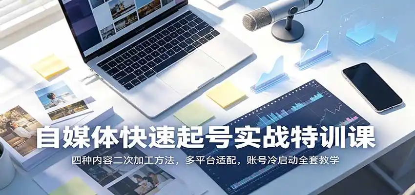 自媒体快速起号实战特训课:四种内容二次加工方法,多平台适配,账号冷启动全套教学-科技美南博客