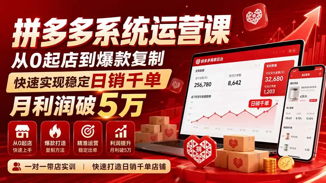 拼多多系统运营课(更新8月-科技美南博客