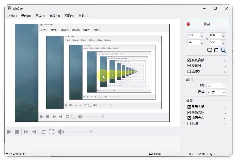WinCAM屏幕录像v4.3.0.0中文版-科技美南博客