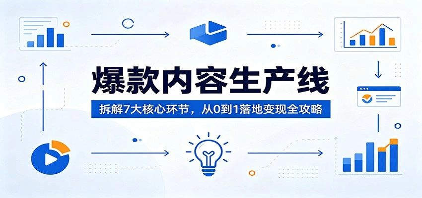 爆款内容生产线：拆解7大核心环节，从0到1落地变现全攻略-科技美南博客