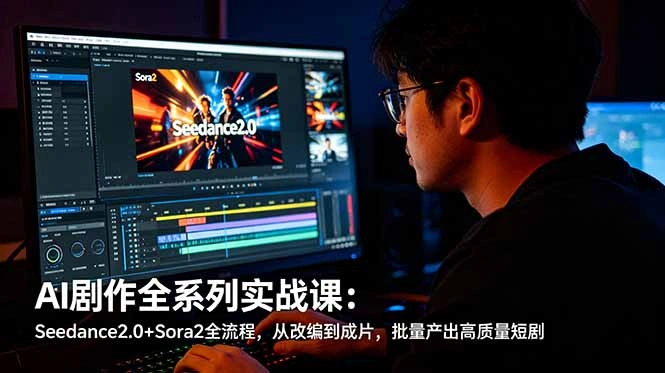 AI剧作全系列实战课:Seedance2.0+Sora2全流程,从改编到成片,批量产出高质量短剧-科技美南博客
