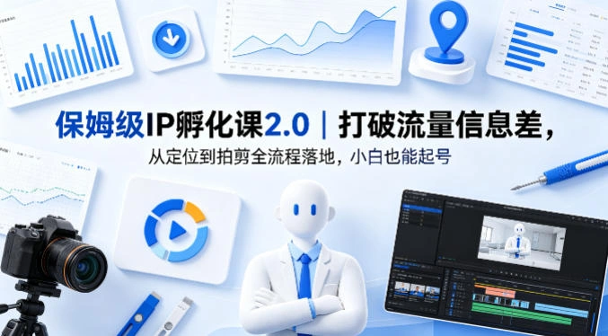 保姆级IP孵化课2.0｜打破流量信息差，从定位到拍剪全流程落地，小白也能起号-科技美南博客