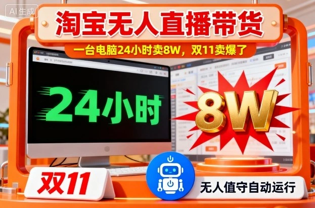 淘宝无人直播带货,一台电脑214小时卖8W,双11卖爆了【揭秘】-科技美南博客
