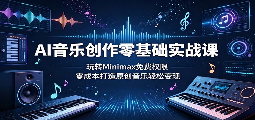 AI音乐创作零基础实战课：玩转Minimax免费权限，零成本打造原创音乐轻松变现-科技美南博客