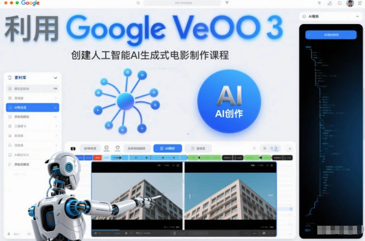 利l用Google Veo 3创建人工智能AI生成式电影制作课程，使用人工智能的力量创建令人惊叹的视频-科技美南博客