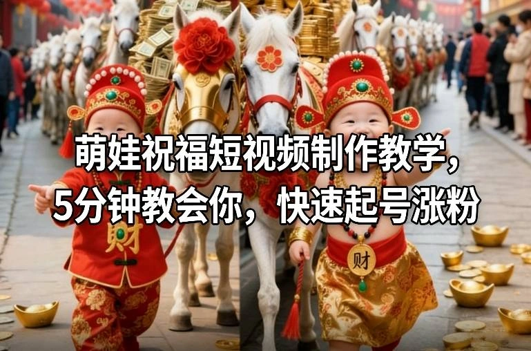 萌娃祝福短视频制作教学，5分钟教会你，快速起号涨粉-科技美南博客