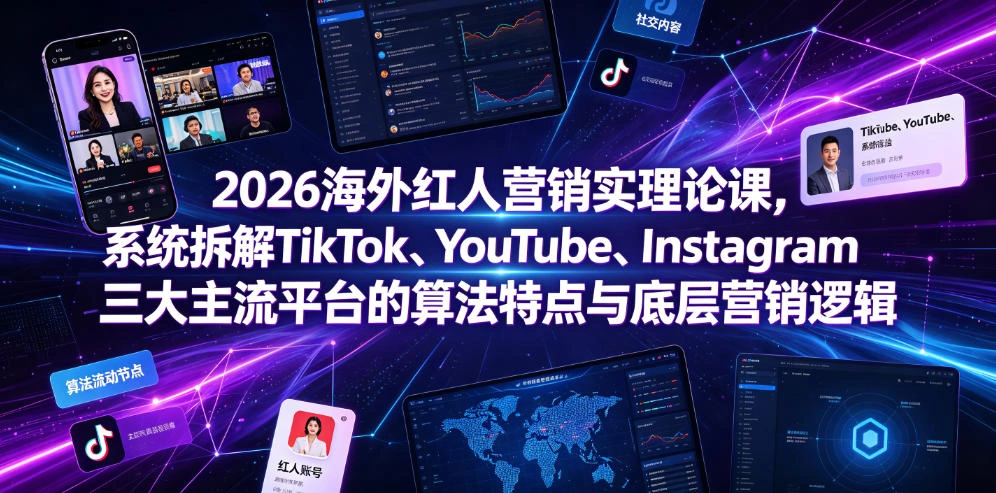 2026海外红人营销实理论课，系统拆解TikTok、YouTube、Instagram三大主流平台的算法特点与底层营销逻辑-科技美南博客