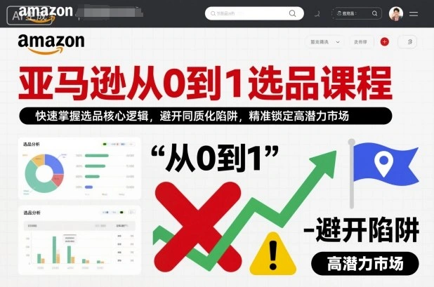 亚马逊从0到1选品课程,快速掌握选品核心逻辑,避开同质化陷阱,精准锁定高潜力市场-科技美南博客