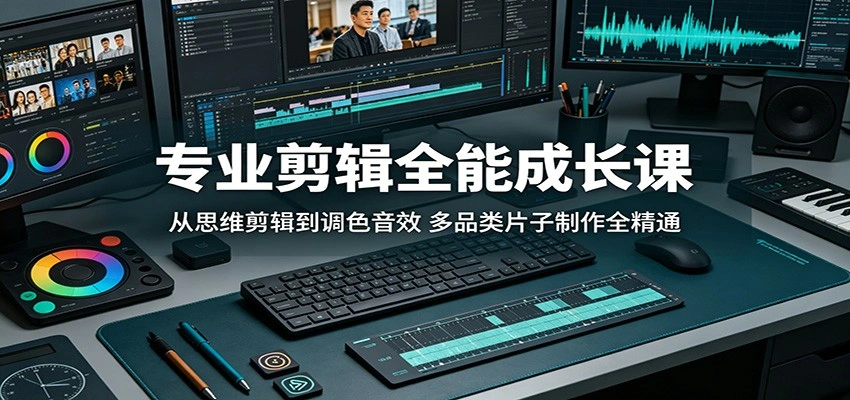 专业剪辑全能成长课：从思维剪辑到调色音效，多品类片子制作全精通-科技美南博客