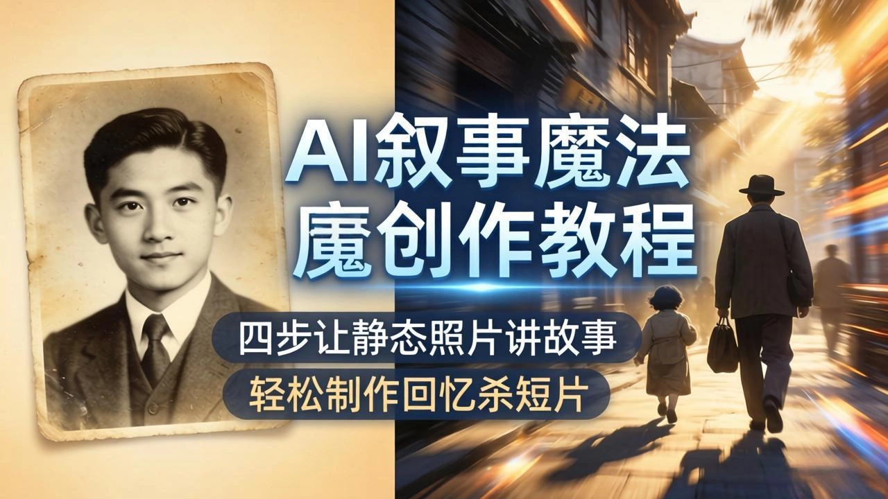 AI叙事魔法创作教程，四步让静态照片讲故事，老照片修复加动态特效，轻松制作回忆杀短片-科技美南博客
